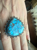 Stormy Turquoise Raindrop Ring