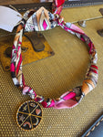 Pink Emojis - Handmade Skinny Scarf Necklace by Jennifer Thames Originals