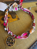 Pink Emojis - Handmade Skinny Scarf Necklace by Jennifer Thames Originals