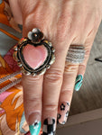 Tibetan Carved Conch Heart Ring