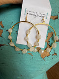 Moonstone Loop Hoop Earrings