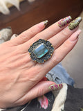 Golden Swirl Labradorite Ring