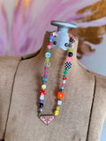 Funky Luxe Necklace by SBC - Light Pink/Orange Dice