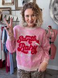 💕 Pink Santa Baby Sequin Sweater