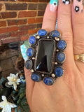 Lapis & Onyx Tibetan Ring