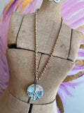 Hippie Chic Wearable Art - Gemstone Peace Necklace H