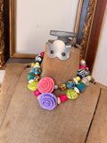 Rosette Riot Hand-Beaded Necklace