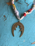 Etched Crescent Scarf Necklace - Jennifer Thames Originals