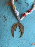 Etched Crescent Scarf Necklace - Jennifer Thames Originals