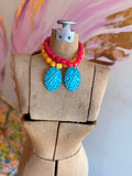 Turquoise Timber Statement Necklace - Yellow or Pink