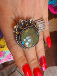 Tibetan Turquoise Pyrite Ring