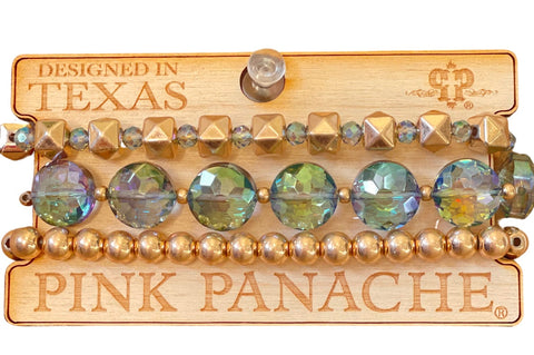 Pink Panache Gold and Lilac Bead Bracelet Stack