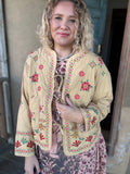 🌼 Prairie Bloom Khaki Embroidered Jacket