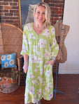 Lime Blossom Midi Dress