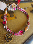 Pink Emojis - Handmade Skinny Scarf Necklace by Jennifer Thames Originals