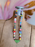 Funky Luxe Necklace by SBC - Lime/Light Blue Dice