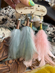 Pink or Blue Feather Earrings by A Rare Bird