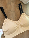 PLUS Strap Its Black Flowers on NUDE Bra