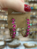 Crystal Heart Hoop Earrings