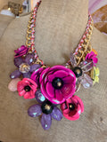 Queen Gypsy Magenta Bloom Necklace