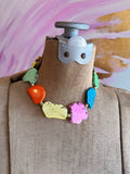 Technicolor Slab Stone Necklace by Jennifer Thames