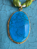 Turquoise Statement Scarf Necklace - Jennifer Thames Originals