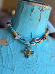 Labradorite Cross Scarf Necklace - Jennifer Thames Originals