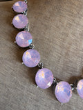 Opal Chunky Crystal Necklace - White or Pink