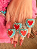 Double the Love Turquoise Heart Ring ATG