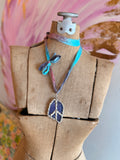 Wild Indigo Agate Peace Necklace
