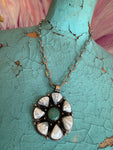 Tibetan Turquoise/MOP Daisy Necklace