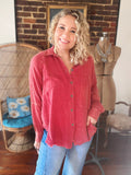 Vintage Ruby Gauze Top