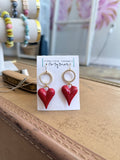 Crimson Crush Heart Drops by Jennifer Thames Originals