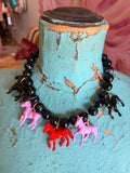 Wild Horse Necklace - Dark Horse (damaged tail)