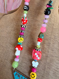 Funky Luxe Necklace by SBC - Lt. Blue/Pink Dice