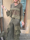 Olive Reverie Ruffle 2-piece Set
