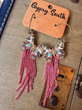 Blush Flutter Fringe Hoops 🦋