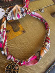 Pink Emojis - Handmade Skinny Scarf Necklace by Jennifer Thames Originals