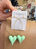 Mint to Be Mine Heart Hoops by Jennifer Thames Originals