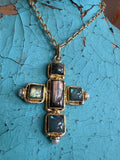 JTO Labradorite Cross Gemstone Necklace