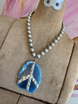 Hippie Chic Wearable Art - Gemstone Peace Necklace G