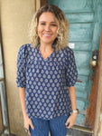 Blue Willow Blouse (S-2X)