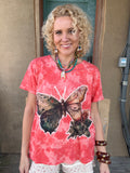 Flutter Away Coral Moon Dance Tee by Jaded Gypsy