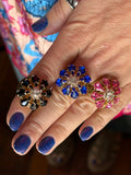 Heirloom Fleur Ring (Pink Black or Blue(