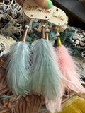 Pink or Blue Feather Earrings by A Rare Bird