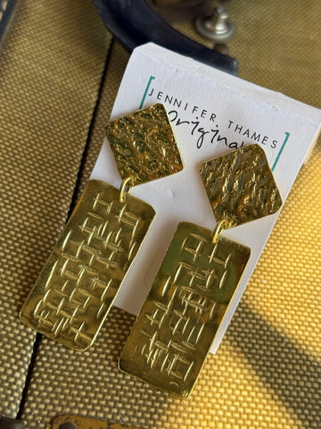 JTO Golden Etch Dangle Earrings