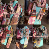 Jaded Gypsy Kantha Patchwork Skinny Scarf