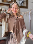 Chocolate Waffle Poncho Top