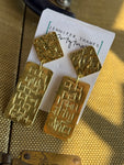 JTO Golden Etch Dangle Earrings