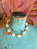 Golden Hour White Bead Necklace